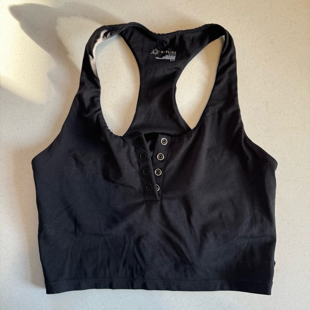 Going Out Black Cropped Tank